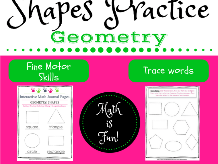 Geometry Shapes Practice | Interactive Notebook Pages for Pre-K - Kindergarten