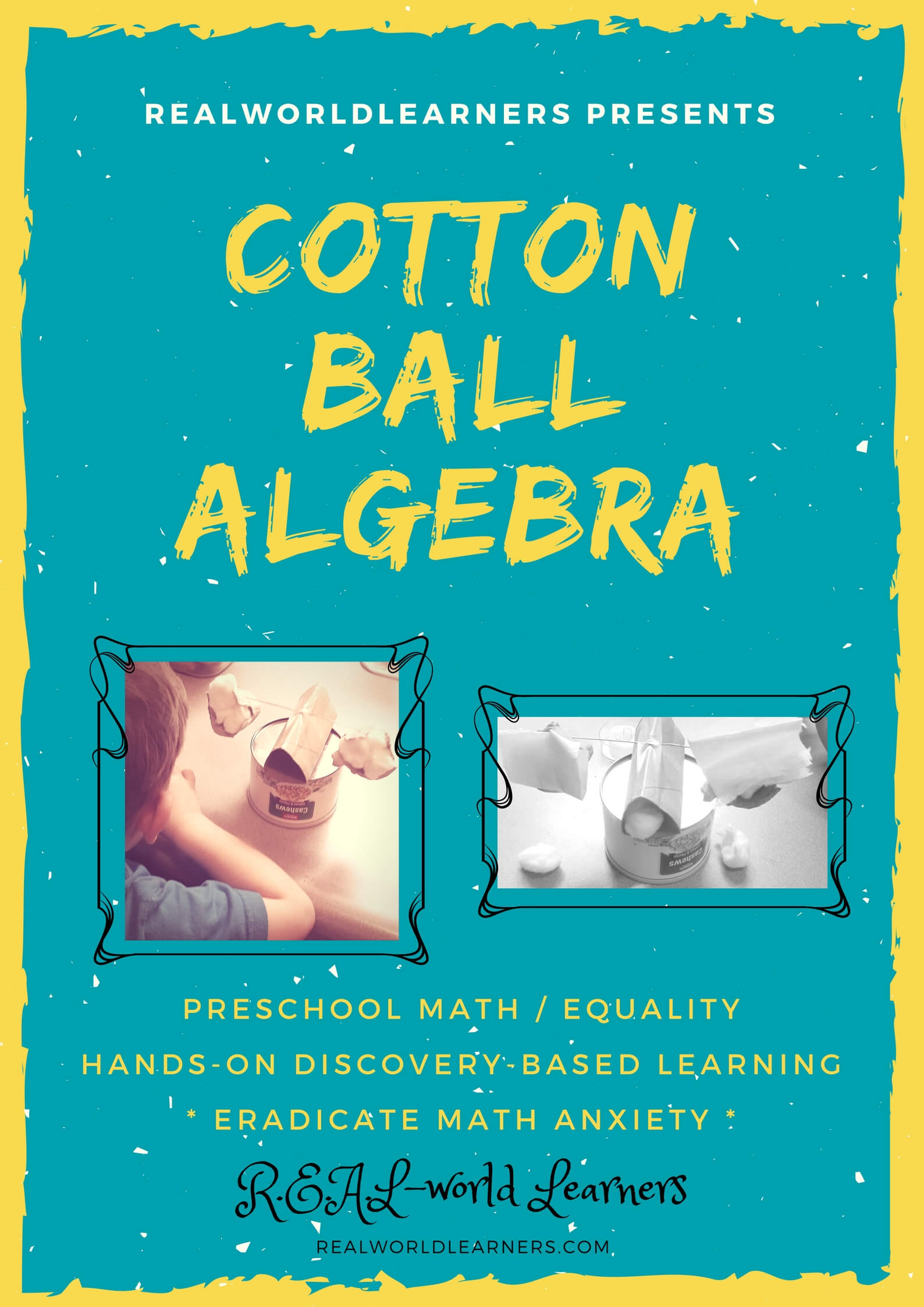 activities to help kids learn the basics of algebra using cotton balls and a DIY balance scale