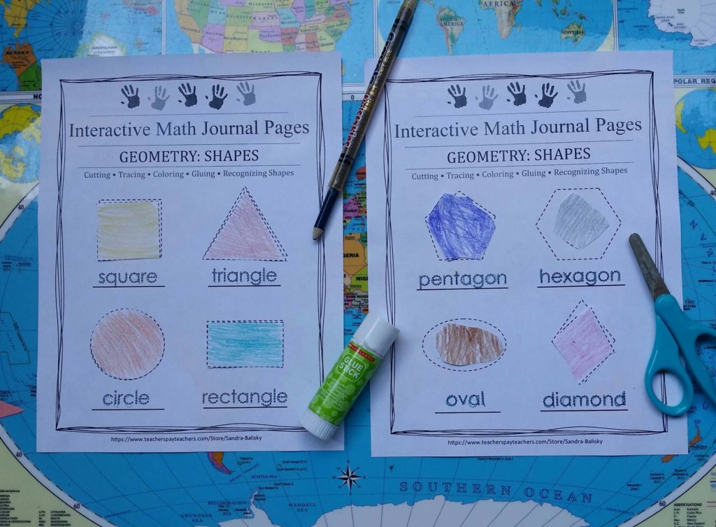 completed geometry shapes interactive journal pages