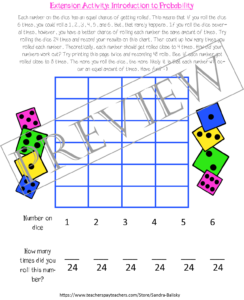 Preschool math with dice -- free printable math games for addition and probability