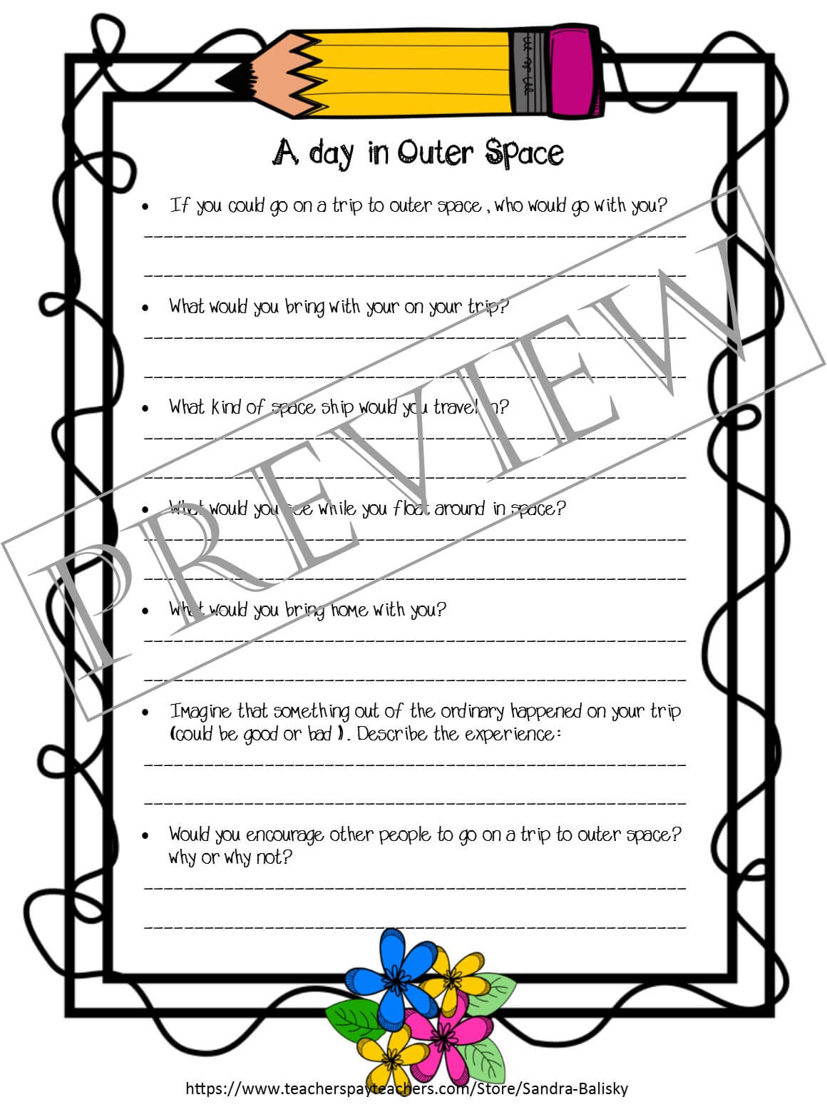Storytelling prompts and templates with examples | A Trip to Outer Space | Set includes 4 free printable story forms to help encourage young children develop creative thinking skills