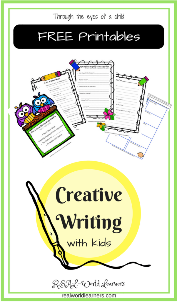 Storytelling prompts and templates with examples; includes 4 free printable story forms to help encourage young children develop creative thinking skills