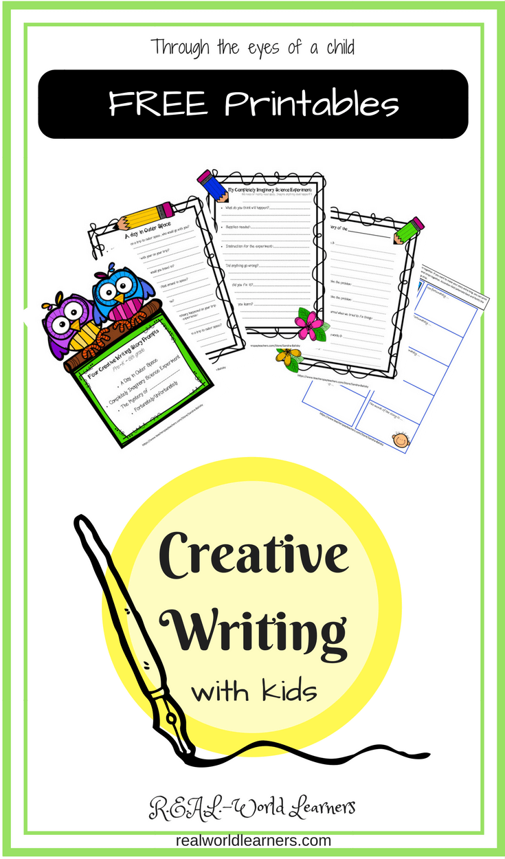 Storytelling prompts and templates with examples; includes 4 free printable story forms to help encourage young children develop creative thinking skills