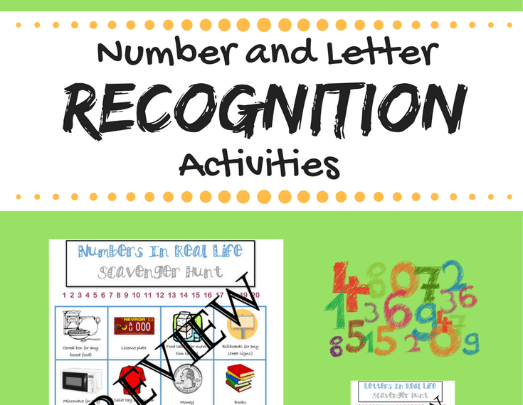 number and letter recognition activities | a scavenger hunt to help preschoolers identify numbers in the world around them (rather than just on a worksheet)