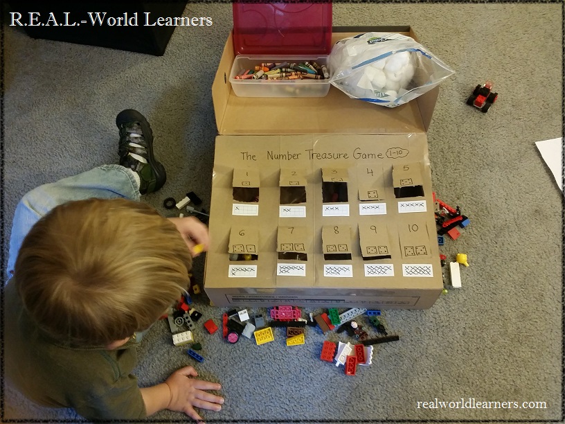 Number recognition game for preschoolers | identifying 1-10 with counting objects, dice, and ten frames | one-to-one correspondence | hands-on activities for preschoolers