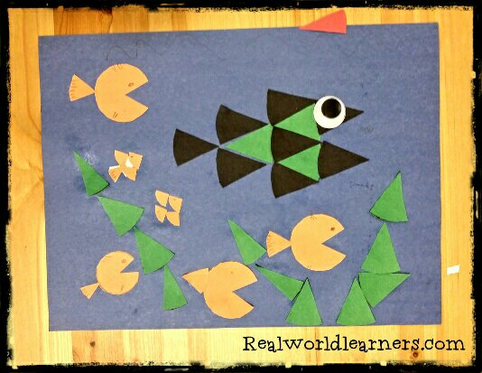 Paper crafts with kids | Cut up circles into fraction pieces and use them to make geometric designs or creative creatures. | Picture Pie by Ed Emberley