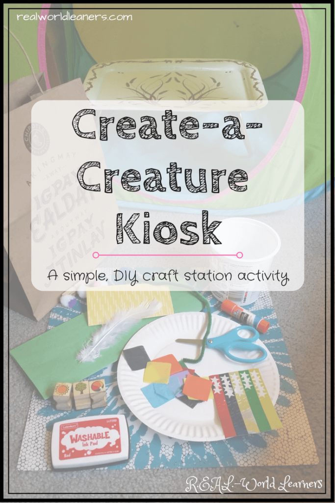 Craft station activity | Create-a-Creature Kiosk | DIY craft kit with creative challenges for kids