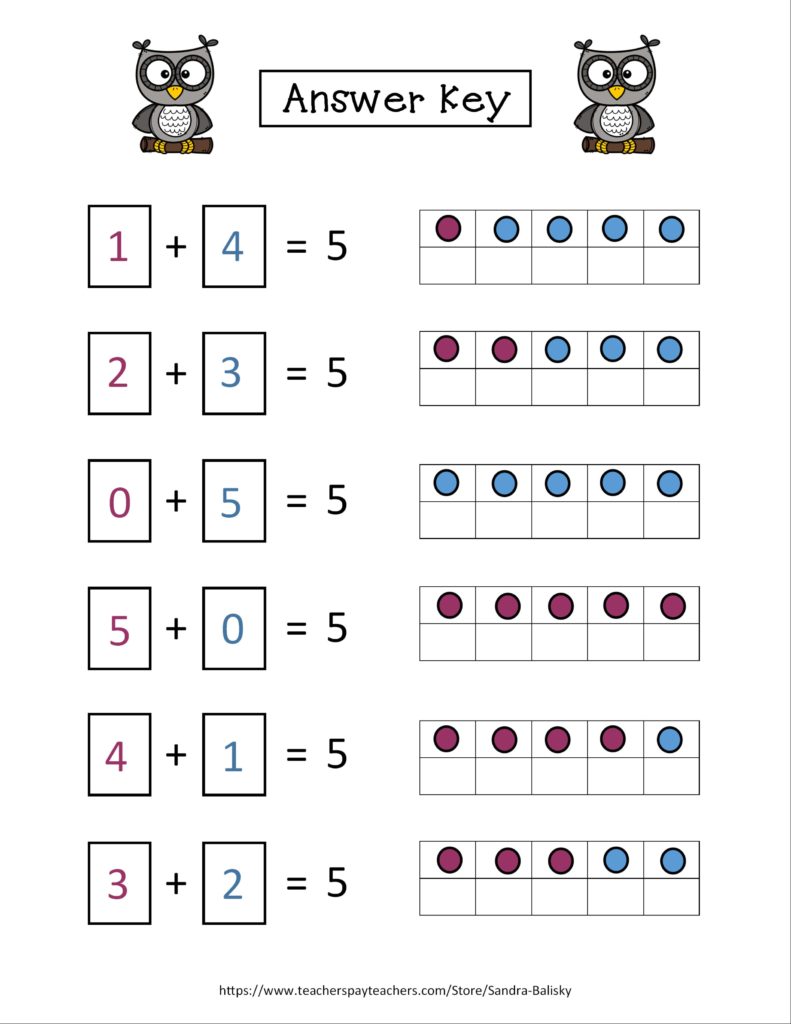record sheet for finding combinations of 10 and 5