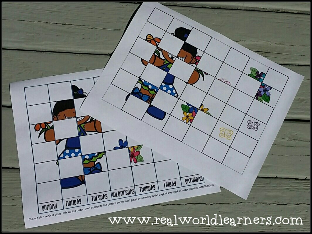 Days of the week - weaving mat