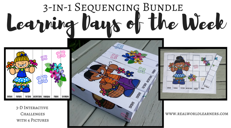3-in-1 sequencing bundle for learning the days of the week