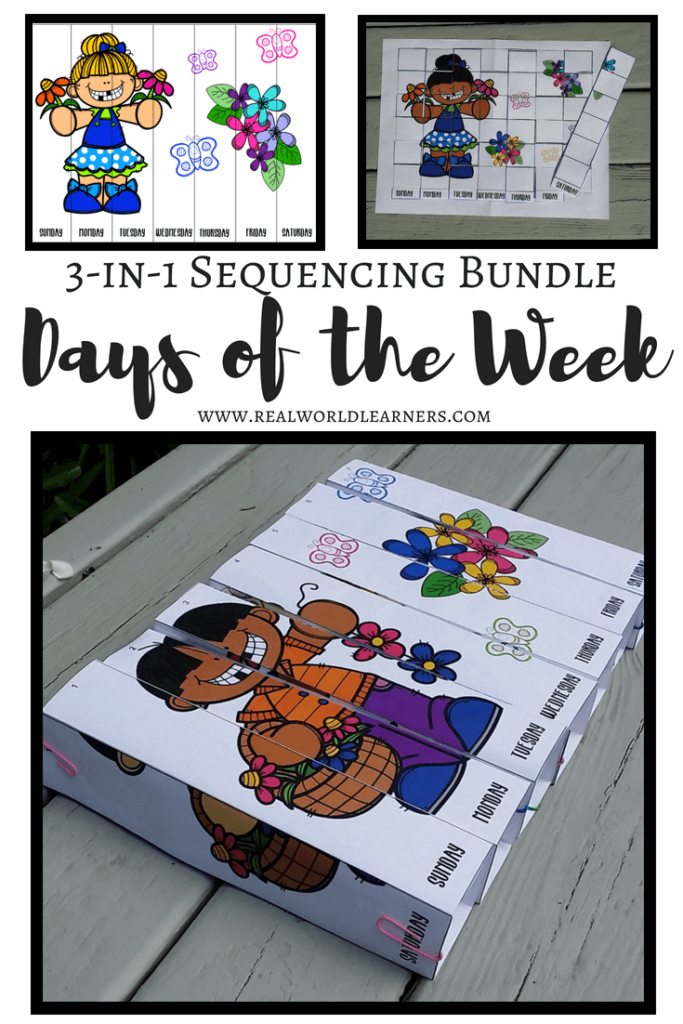 3-in-1 sequencing bundle for learning the days of the week