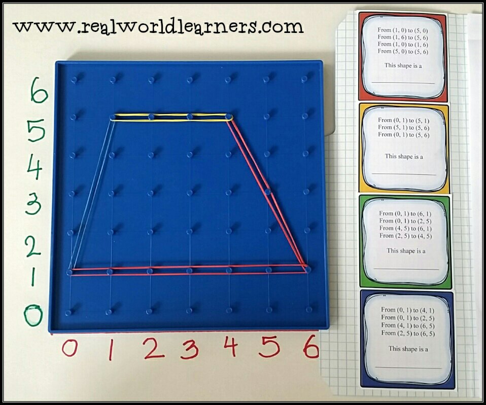 Geometry activities - using a geoboard to practice coordinate graphing skills