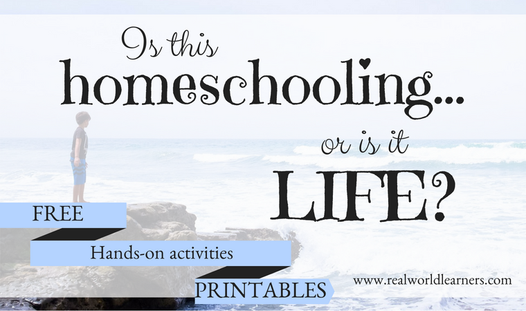 Lifeschooling: Is this homeschooling or is this life? Our take on what it means to live life fully and love learning. Free library of hands-on learning activity printables included! #freeprintables #lifeschooling #homeschool #learning #realworldlearners