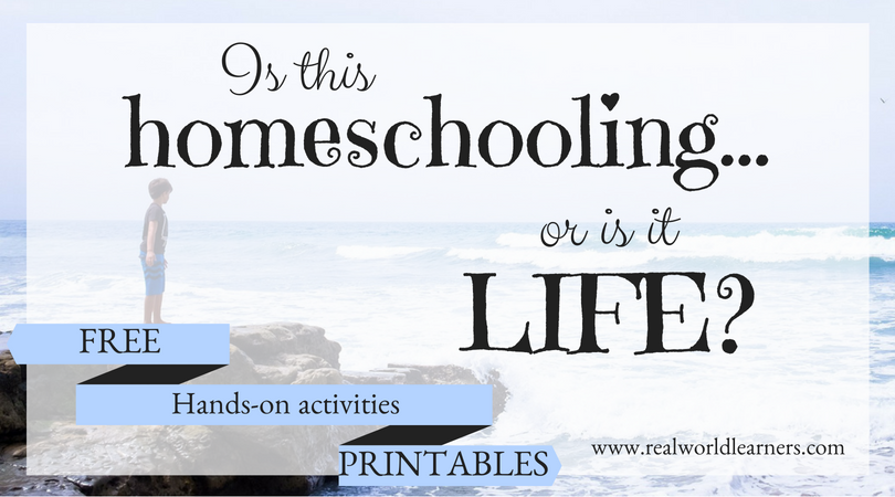 Lifeschooling: Is this homeschooling or is this life? Our take on what it means to live life fully and love learning. Free library of hands-on learning activity printables included! #freeprintables #lifeschooling #homeschool #learning #realworldlearners