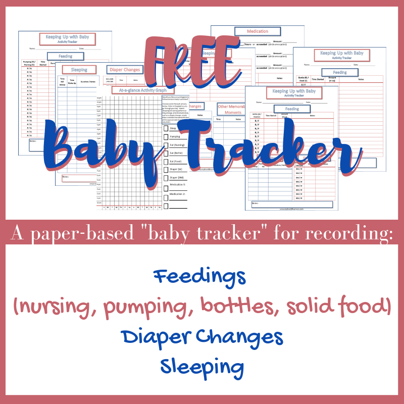 FREE paper-based baby tracker for recording feeding, sleeping, and diaper changes