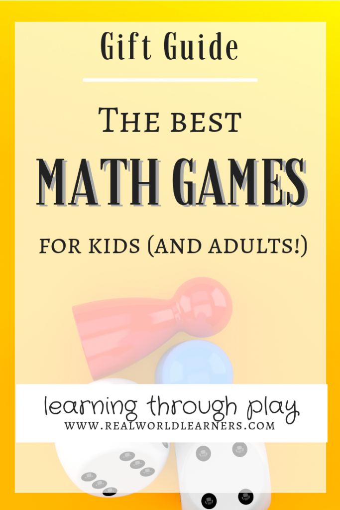 Gift guide - the best Math games for kids (and adults!). Help kids develop mathematical reasoning skills and enjoy learning through play #mathgames #math #giftguide #realworldlearners