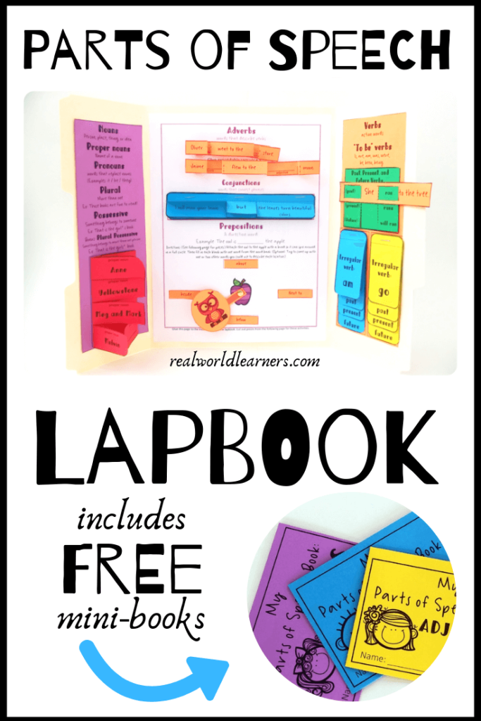 Parts of Speech for kids Lapbook with free mini-books