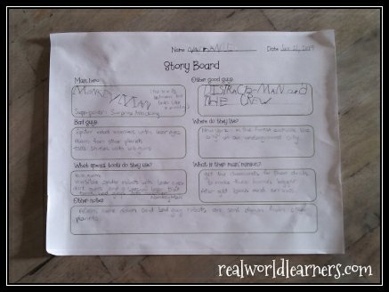 Blank comic strip template printable with story board and character sketches - great for creative writing practice with kids of any age!