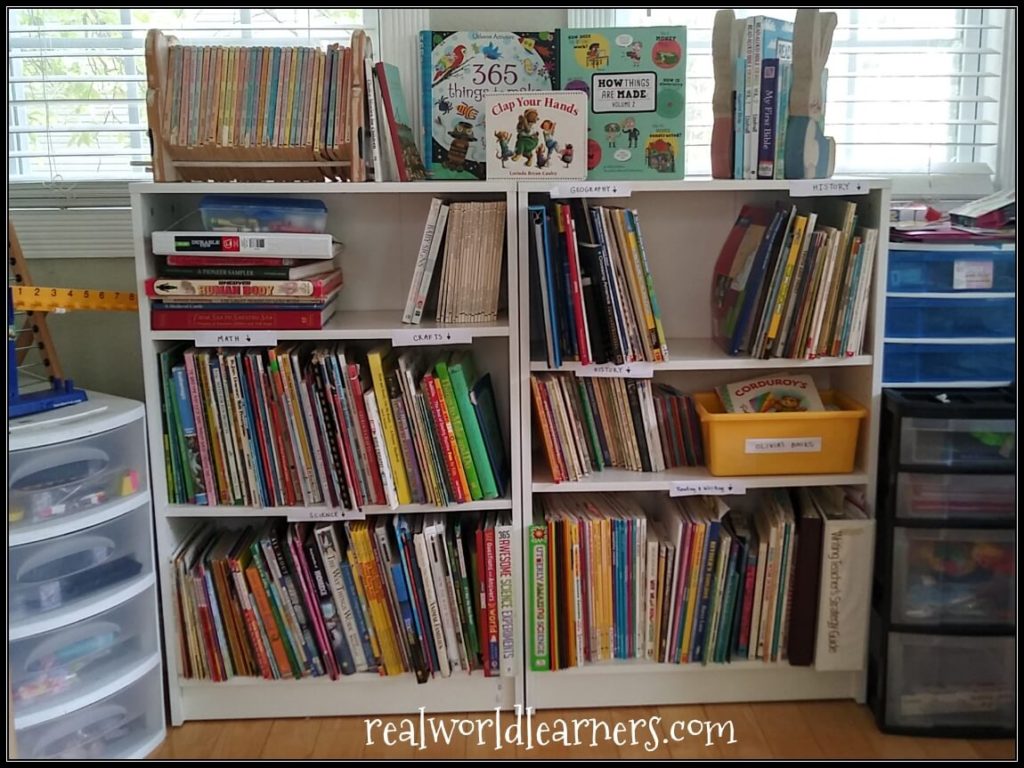 homeschool room tour - non-fiction bookshelf