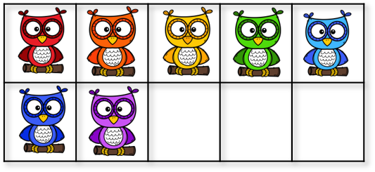 7 owls in a ten frame